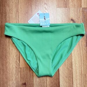 ROXY Neon Green Ribbed Bikini Bottoms
